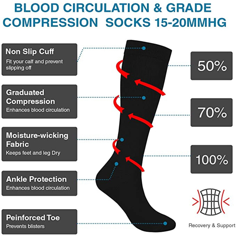 3 Pair Compression Socks Knee  - Echinacea review and price